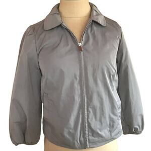 Banana Republic Womens Gray Crop 3/4 Sleeve Zip Front Jacket Size XS